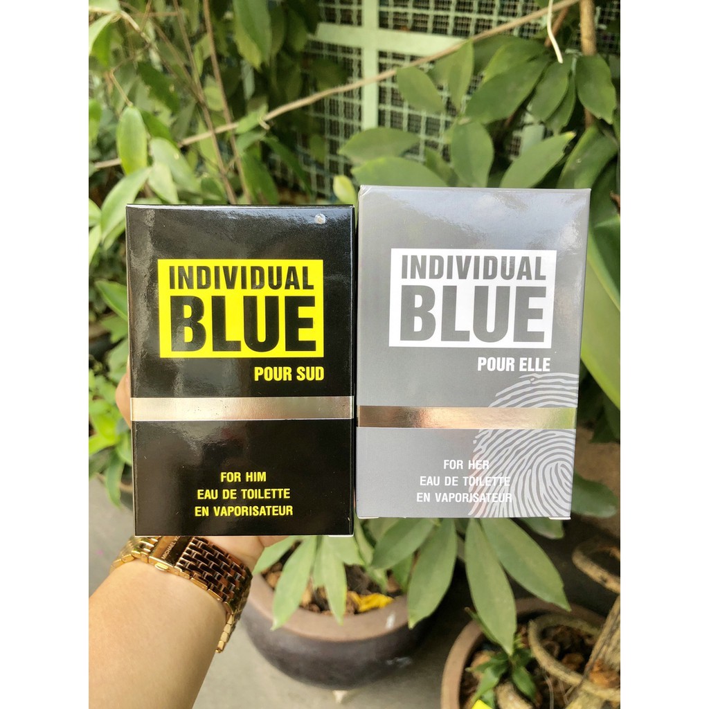 Combo 2 chai nước hoa Nam - Nữ BLUE INDIVIDUAL (Đen - Bạc)