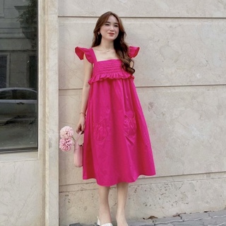 Váy bbdoll suông bèo vai cánh tiên hàng đẹp chất mềm⚡️ảnh thật