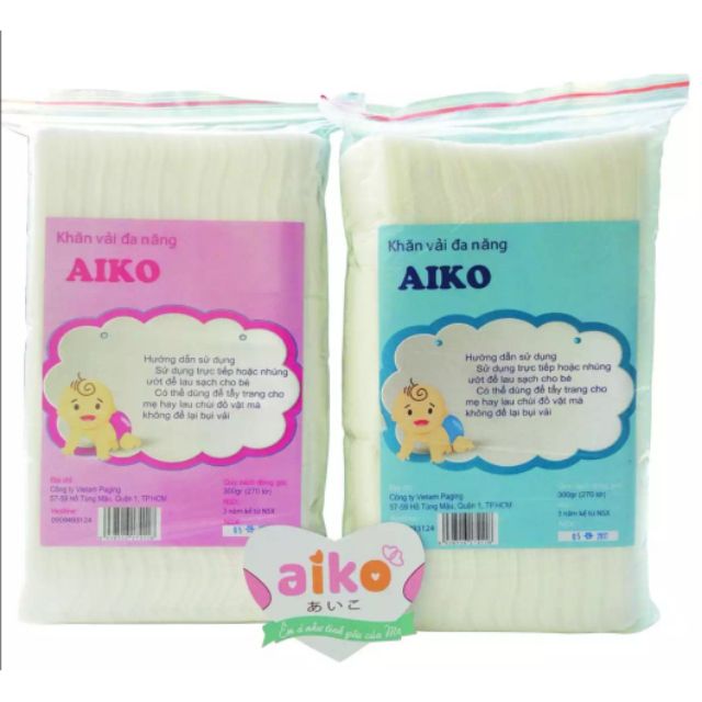 KHĂN VẢI KHÔ ĐA NĂNG AIKO - 270 tờ /gói 300gr