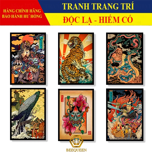 20 Mẫu Tranh Trang Trí Nhà Cửa -  Nhà Hàng, Tiệm Xăm Tattoo Phong Cách Nhật Bản