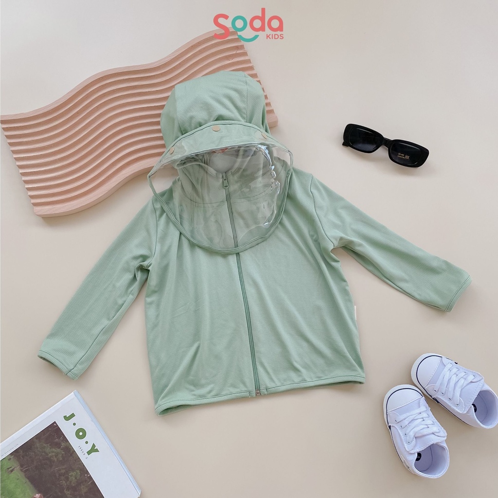 Áo chống nắng cho bé SODA KIDS thoáng mát, chống UV400 kèm tấm chắn chống bụi, chống giọt bắn