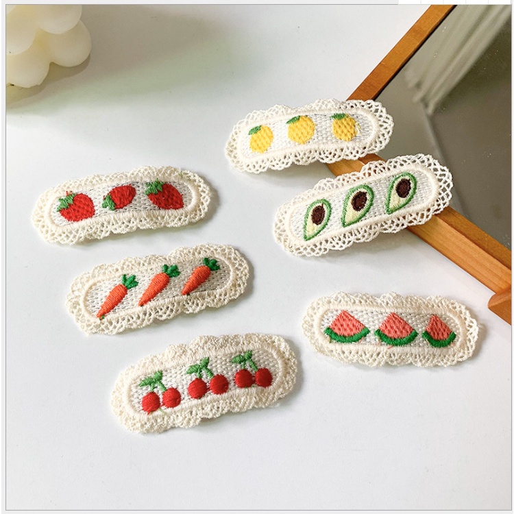 Kẹp Tóc Hình Cà Rốt / Trái Bơ Nhiều Màu Dễ Thương Kiểu Nhật Hàn Cho Bé