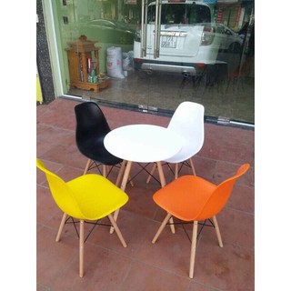 Bàn trà tròn eames Tee Decor - Hàng nhập khẩu, mặt gỗ MDF chịu lực tốt, chống mối mọt - Bảo hành 12 tháng