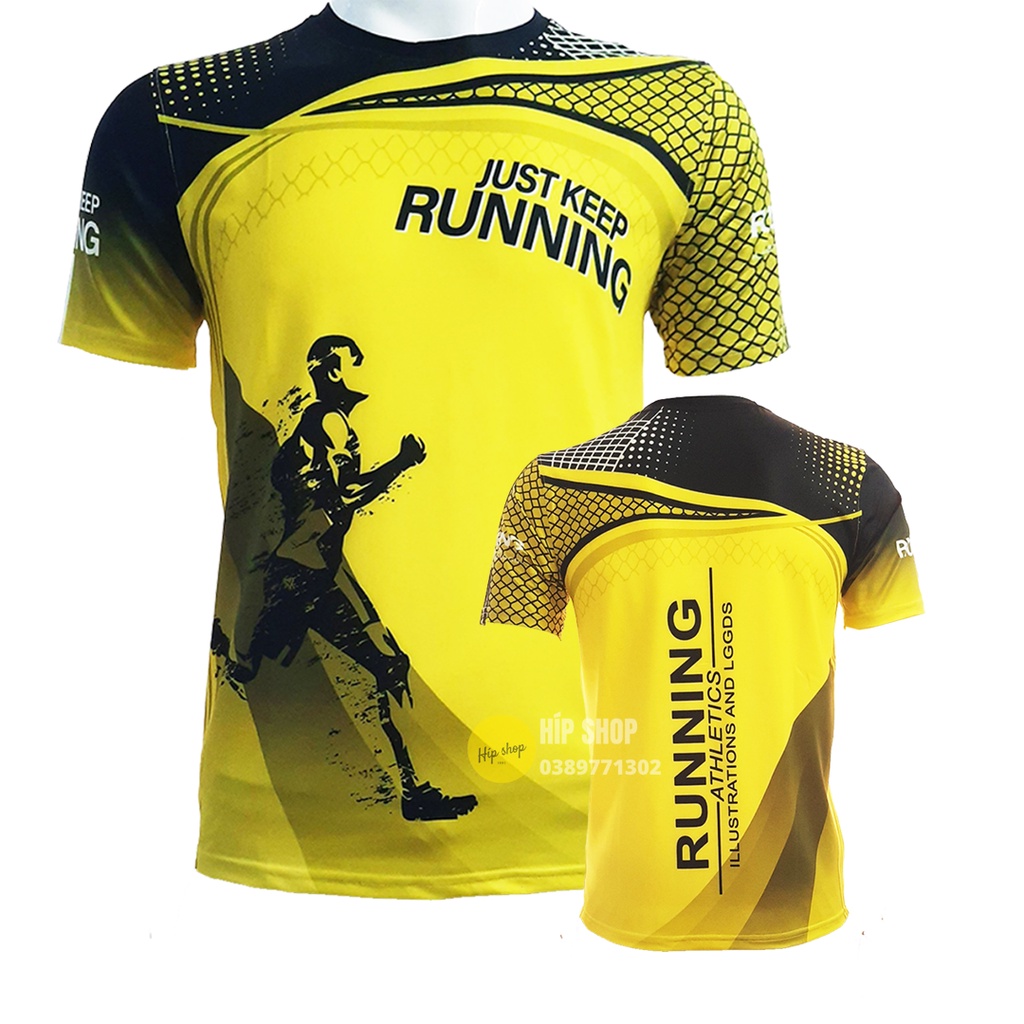 Áo thun nam cổ tròn thể thao Running Vàng