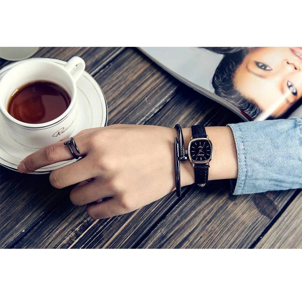 Đồng Hồ Mihan1 Dây Da Mặt Hình Chữ Nhật Thời Trang Đơn Giản Cho Nữ