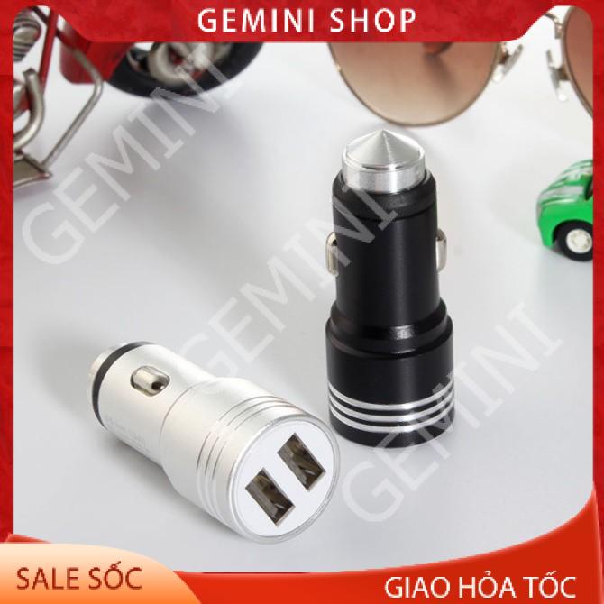 Tẩu sạc điện thoại trên xe ô tô 2 cổng sạc USB 2.1A mẫu 1 giá rẻ