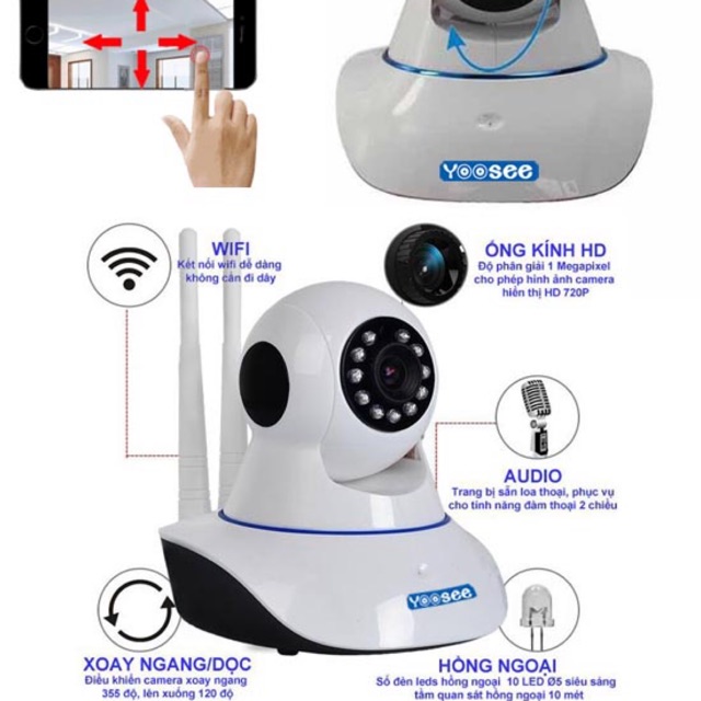 Camera giám sát Yoose 2 râu không dây | BigBuy360 - bigbuy360.vn