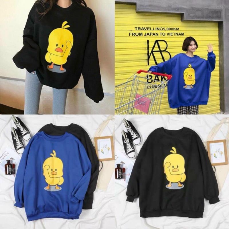 Áo hoodie nam nữ in hình chú vịt đáng yêu chất nỉ ngoại tốt kiểu dáng sang trọng tp