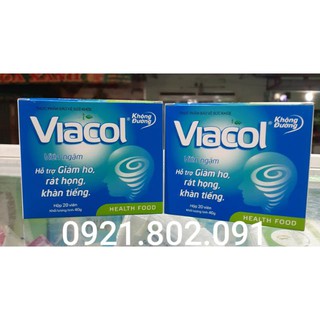 VIACOL kẹo ngậm không đường hộp 20 viên