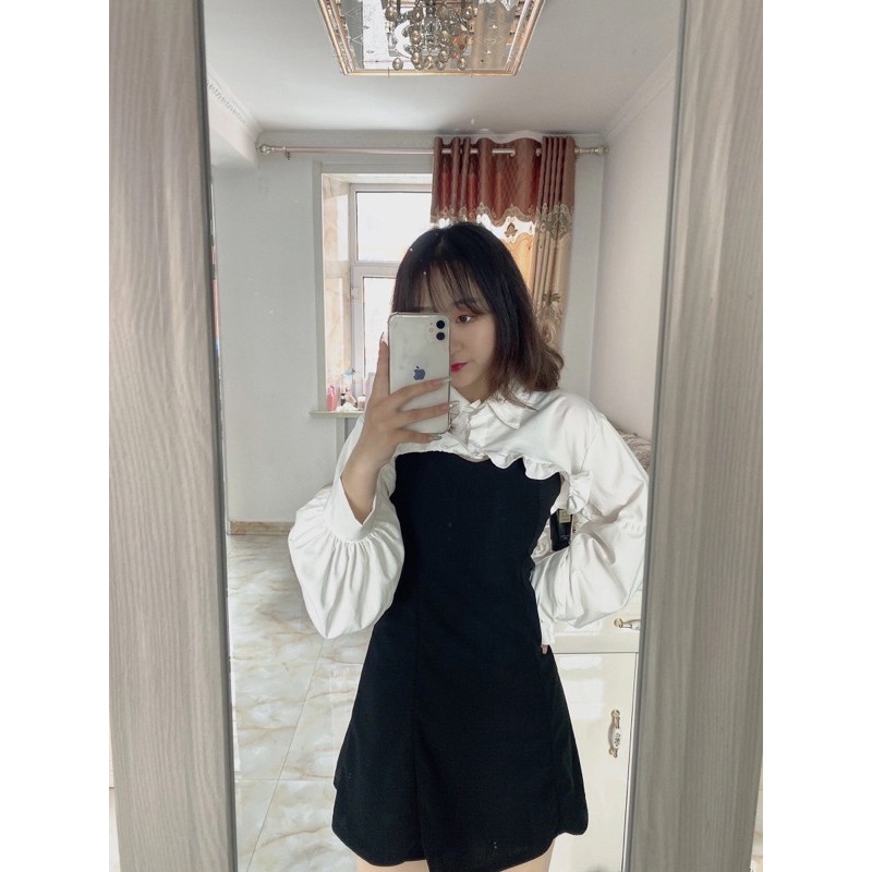 Set Áo Sơ Mi Trắng + Váy ULZZANG M27