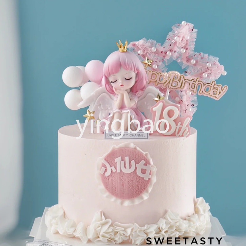Phụ Kiện Trang Trí Bánh Kem Hình Búp Bê Công Chúa Dễ Thương