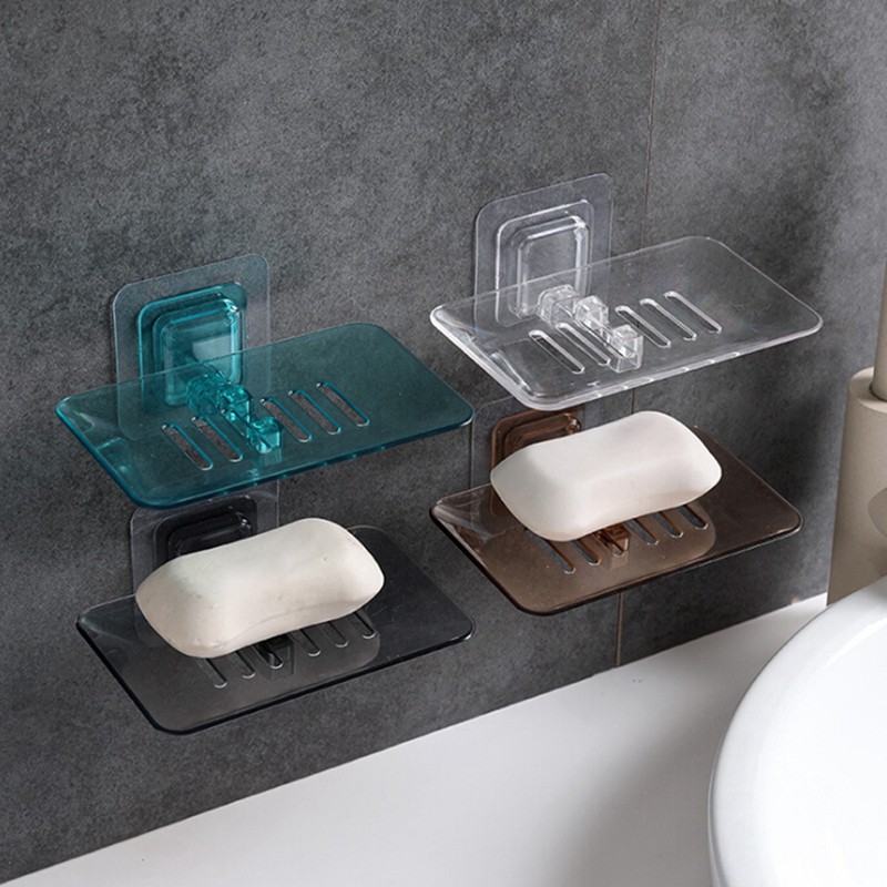Punch-free Wall Hanging Crystal Soap Box Household Bathroom Storage Rack Soap Storage Shelves