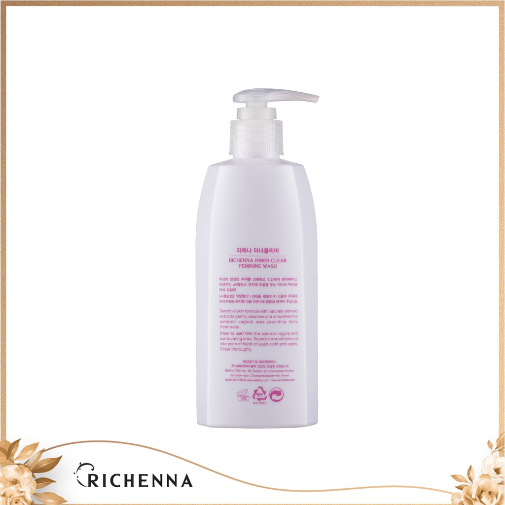 Dung dịch vệ sinh phụ nữ Richenna Inner Clear Feminine Wash 200ML