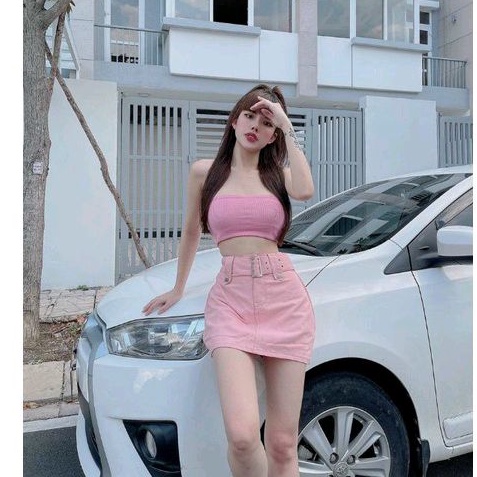 Váy kaki tặng kèm thắt lưng siêu hot