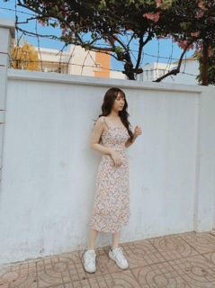 Set chân váy hoa + crop 2 dây vintage