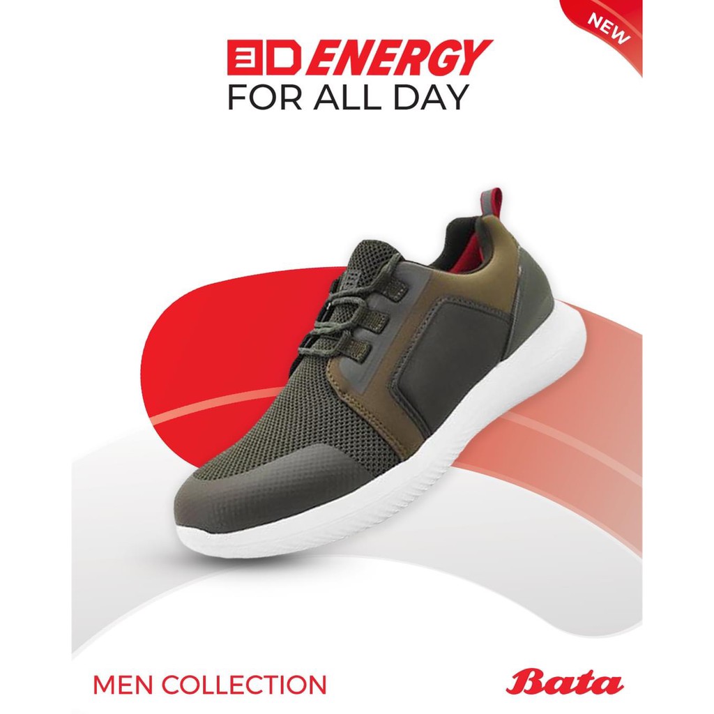 Giày thể thao nam ba ta chính hãng màu xanh rêu 3d energy