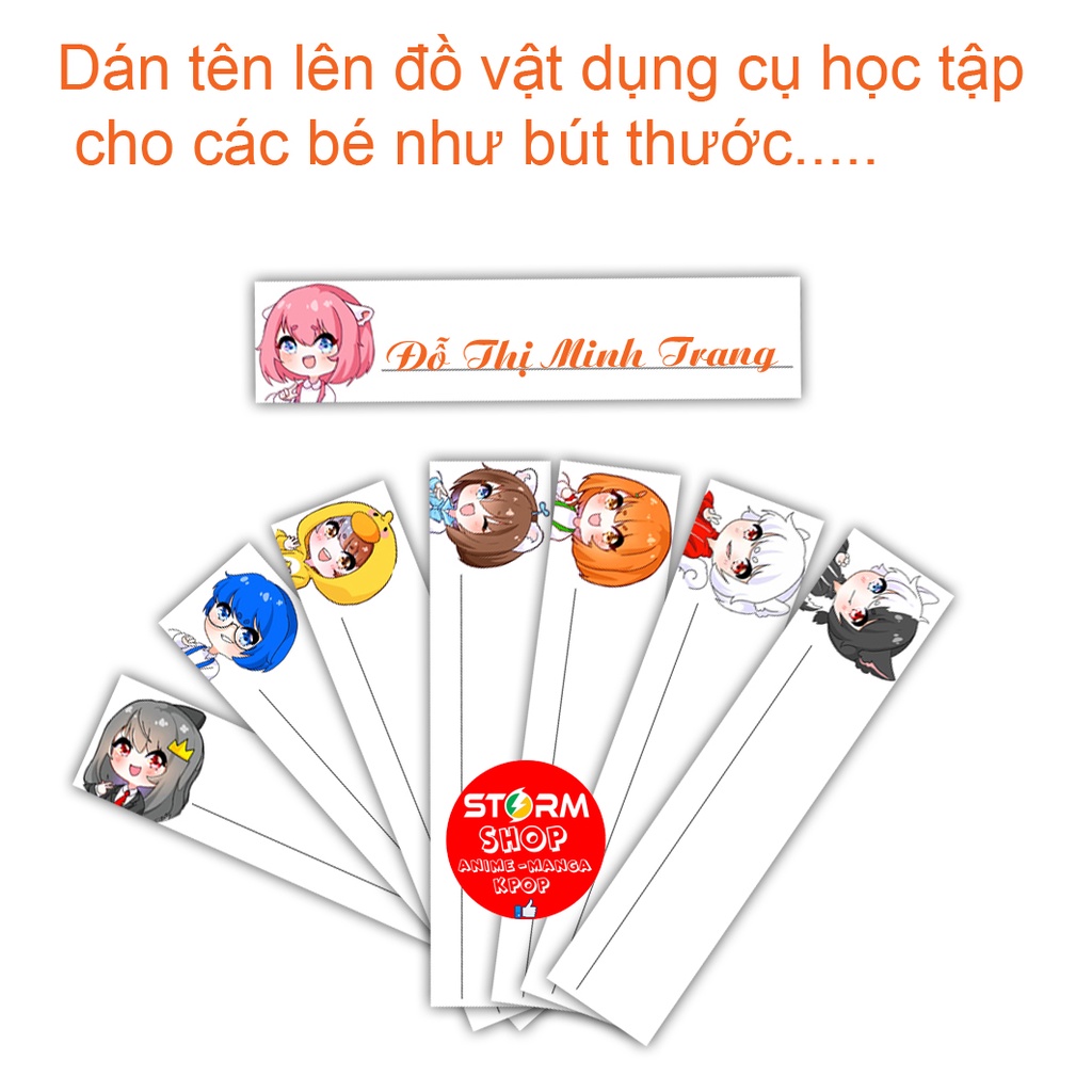 Nhãn dán Hero Team tên bé vào dụng cụ học tập