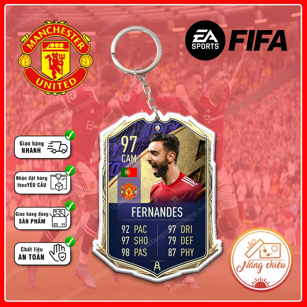 Móc Khóa Bruno Fernandes, CLB bóng đá Manchester United☘️MÓC KHÓA THẺ CẦU THỦ☘️