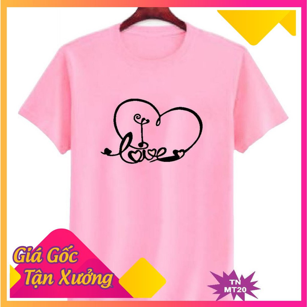 Áo thun gia đinh Thanh Nga full size mẫu LOVE ĐƠN GIÀN