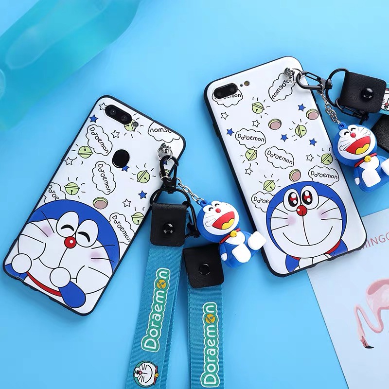 Ốp Lưng In Hình Doraemon Có Dây Đeo Xinh Xắn Cho Redmi Note 5 Redmi 7 Redmi 6 Note 7