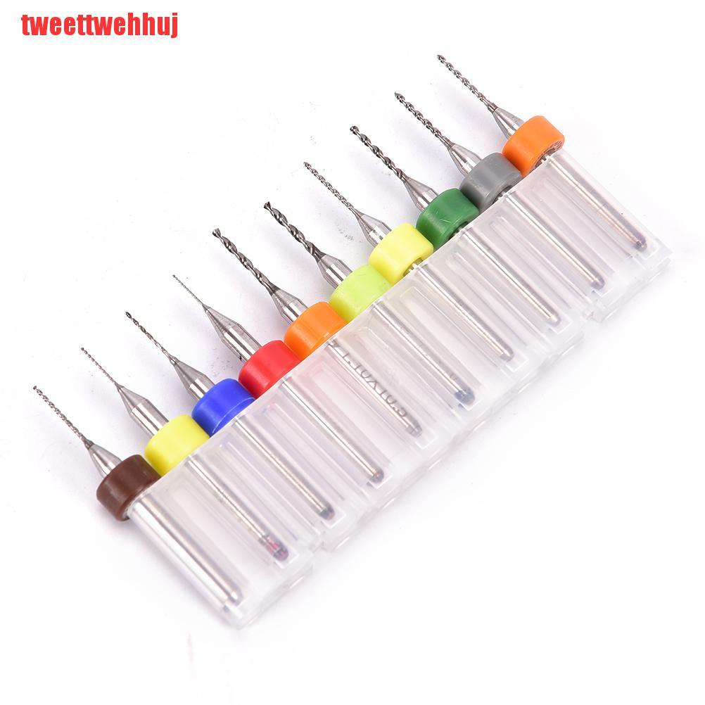 Set 10 Mũi Khoan Bảng Mạch Kích Thước 0.3mm Đến 1.2 mm Chất Lượng Cao