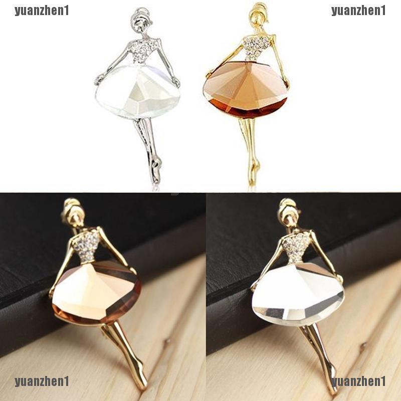 Trâm Cài Áo Hình Cô Gái Múa Ba Lê Đính Đá Thủy Tinh Lấp Lánh Thời Trang