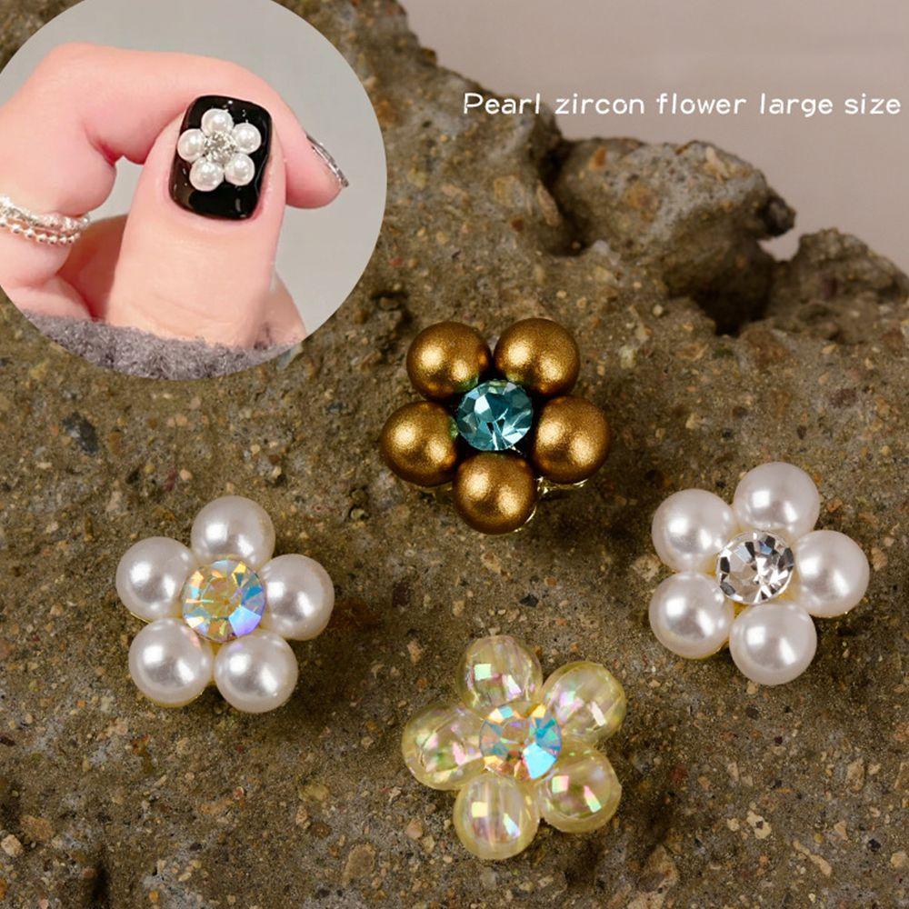 HS Phụ Kiện Trang Trí Móng Tay Hình Hoa 3D Sang Trọng