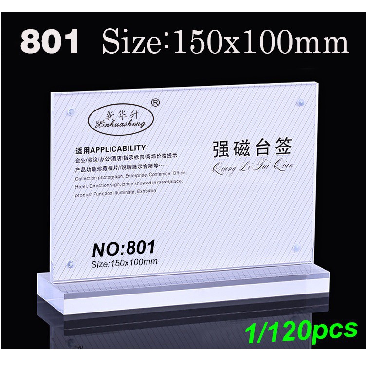 [Mã LIFEBOOK2 giảm 10% đơn 0Đ] Menu mica nam châm A6 đế dày 11mm, KT: 150x100mm T-801 (Loại ngang)