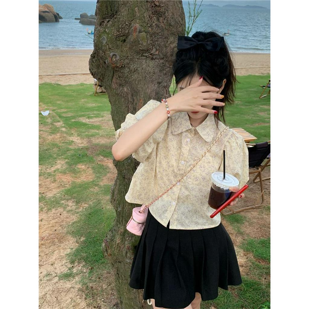 Xiaozhainv Áo Sơ Mi Tay Phồng Họa Tiết Hoa Thời Trang Mùa Hè Cho Nữ