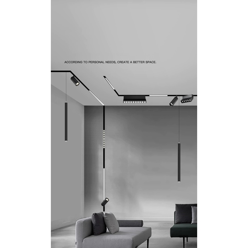 Thanh ray nam châm âm trần T2 - Chuyên dùng cho đèn Led nam châm  - Giải pháp chiếu sáng hiện đại