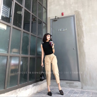 set xinh 2 màu mĩ ♥️ áo đen + quần vàng - áo trắng + quần đen 