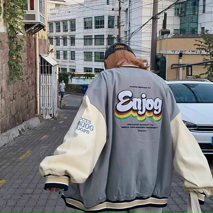 Áo khoác dù bomber unisex form rộng Enjoy nam nữ Áo khoác 9X