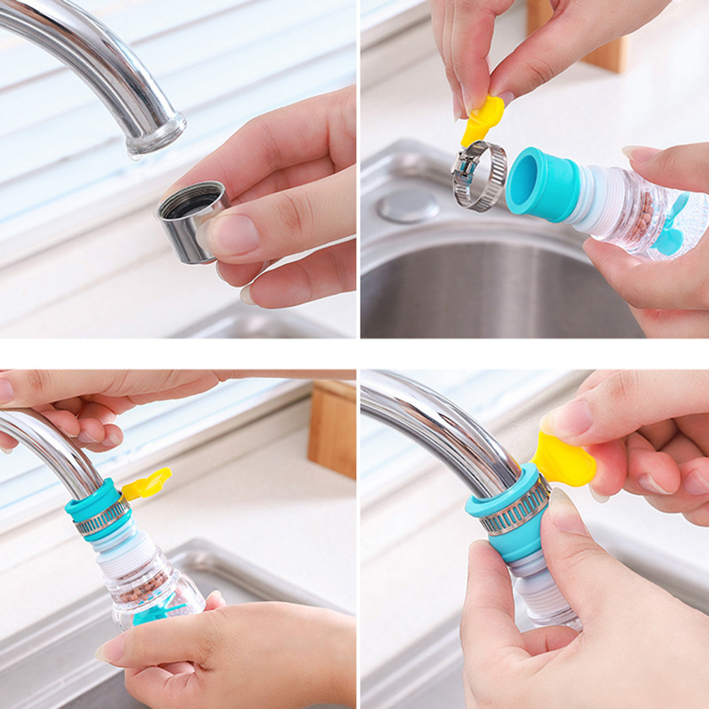 Đầu lọc gắn vòi nước xoay 360 độ sử dụng tiện lợi