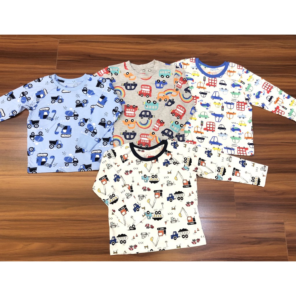 [9m-8y] Áo cotton ngủ mặc nhà dài tay thu đông mềm siêu đẹp cho bé/bé trai xuất dư xịn