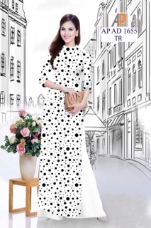 Vải áo dài chấm bi