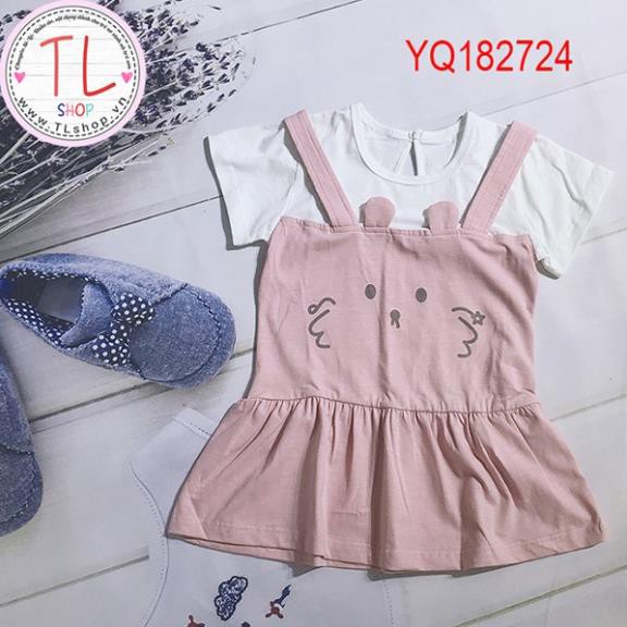 Thời trang trẻ em - Đầm yếm mặt mèo cho bé gái - Quần áo bé gái - Bộ bé gái