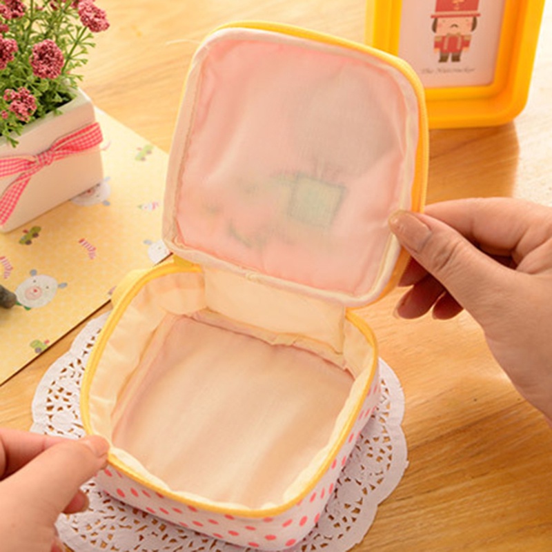 Túi Đựng Băng Vệ Sinh Bằng Vải Cotton Cỡ Lớn In Họa Tiết Hoạt Hình Đa Năng Jp5