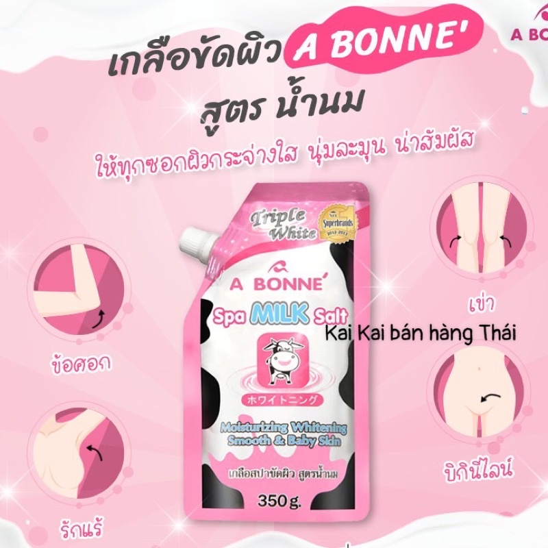 Muối Tắm Bò Tẩy Tế Bào Chết Chính Hãng A Bonne Spa Milk Salt Thái Lan 350gr