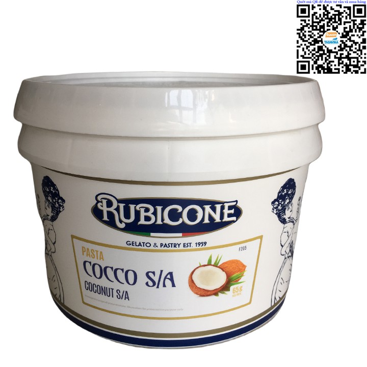 Mứt dừa  Hương liệu làm kem  Rubicone Coconut  Nguyên liệu pha chế, làm kem, bánh ngọt hương vị Dừa của Ý