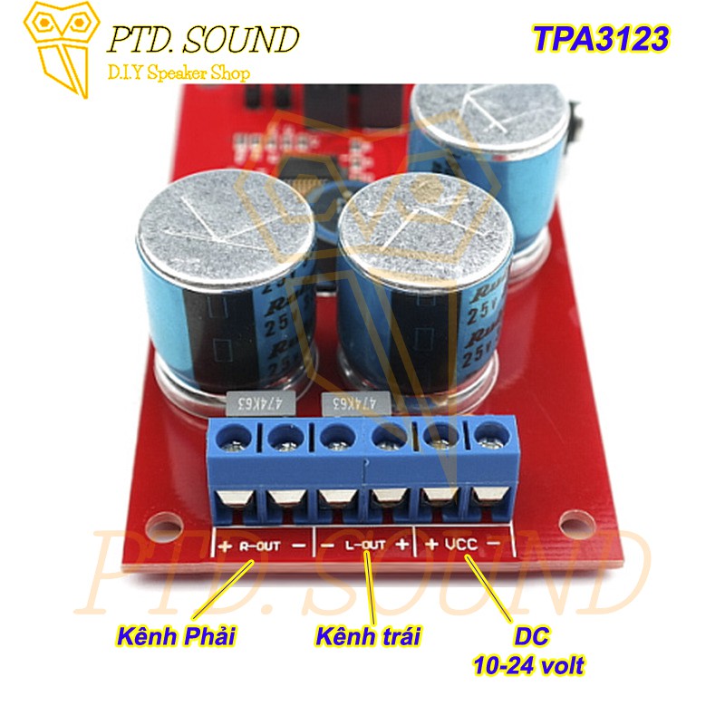 Mạch khuếch đại âm thanh TPA3123 25W * 2. DIY loa bluetooth, chế loa di động, amply mã TPA 3123 từ PTD Sound