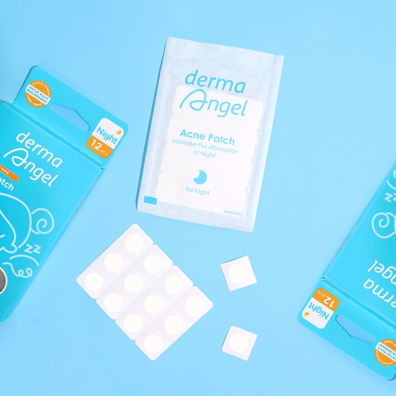 Miếng Dán Mụn Dùng Ban Đêm Derma Angel Acne Patch For Night 12 - 18 Miếng