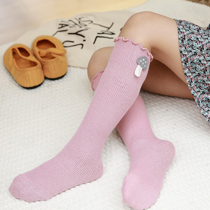 Vớ cotton cao đến gối họa tiết hoa xinh xắn dành cho bé gái