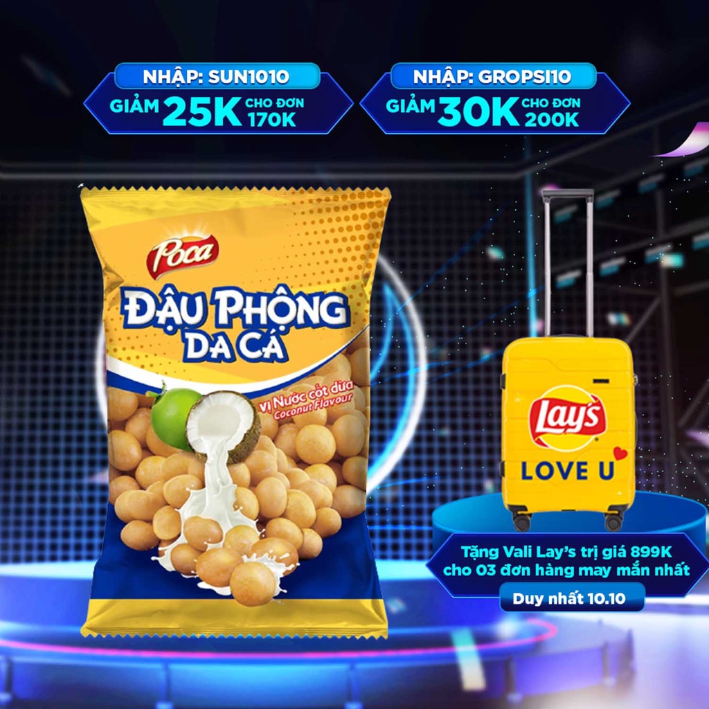 Poca Đậu phộng da cá vị Nước cốt dừa (dây 10 gói x30g)