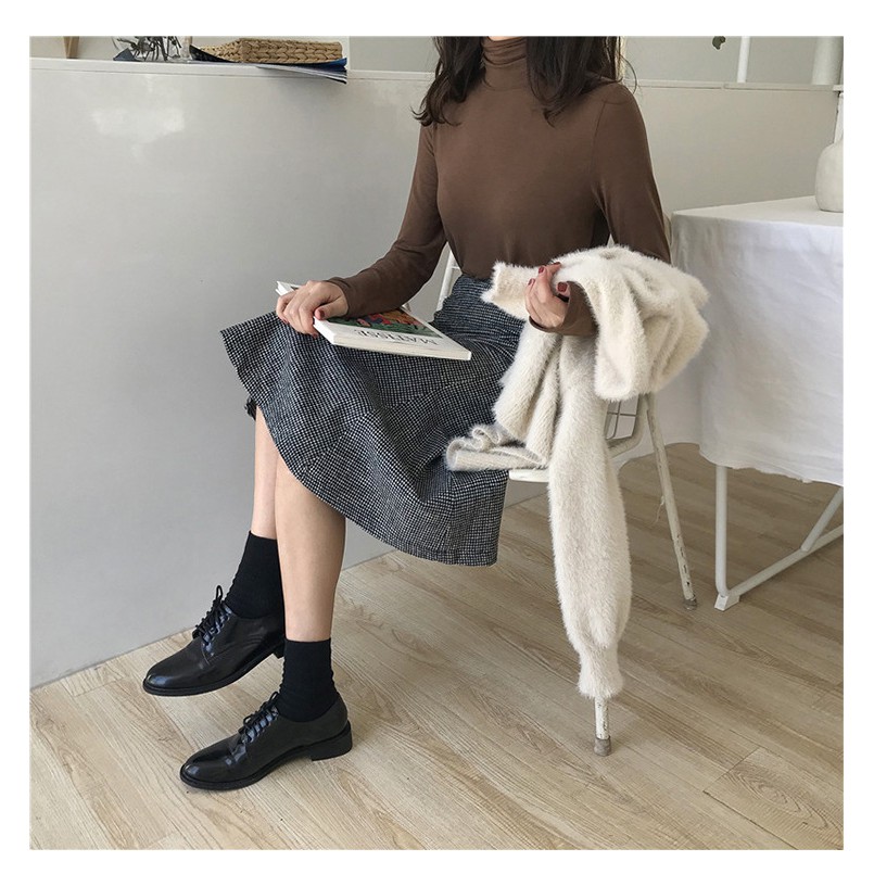 Chân váy caro nhỏ màu ghi -CV07 - (Hàng có sẵn)