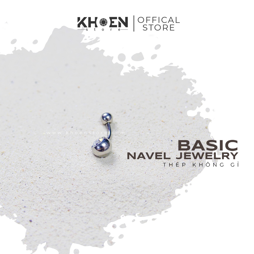 Khuyên Rốn đá cơ bản - Thép không gỉ - Khoen Store