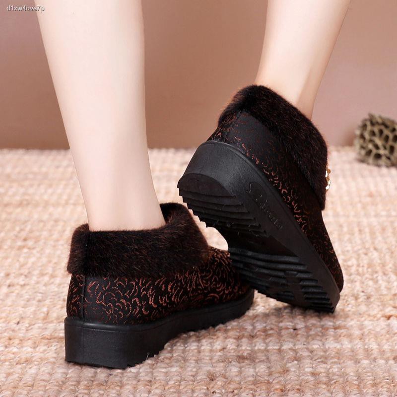 Giày bông của người già mùa đông, vải Bắc Kinh cũ, nữ, thêm nhung giữ ấm, mẹ, đế mềm chống trơn trượt, bà, bà | BigBuy360 - bigbuy360.vn