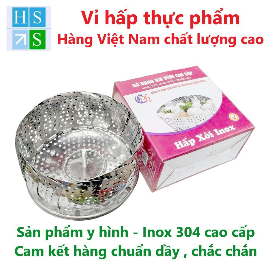 Vỉ hấp thực phẩm inox (Hàng dầy) đa năng, đồ xôi, hấp bánh, hấp cá, hấp cách thủy, khay hấp, xửng hấp đồ ăn -Npp HS Shop