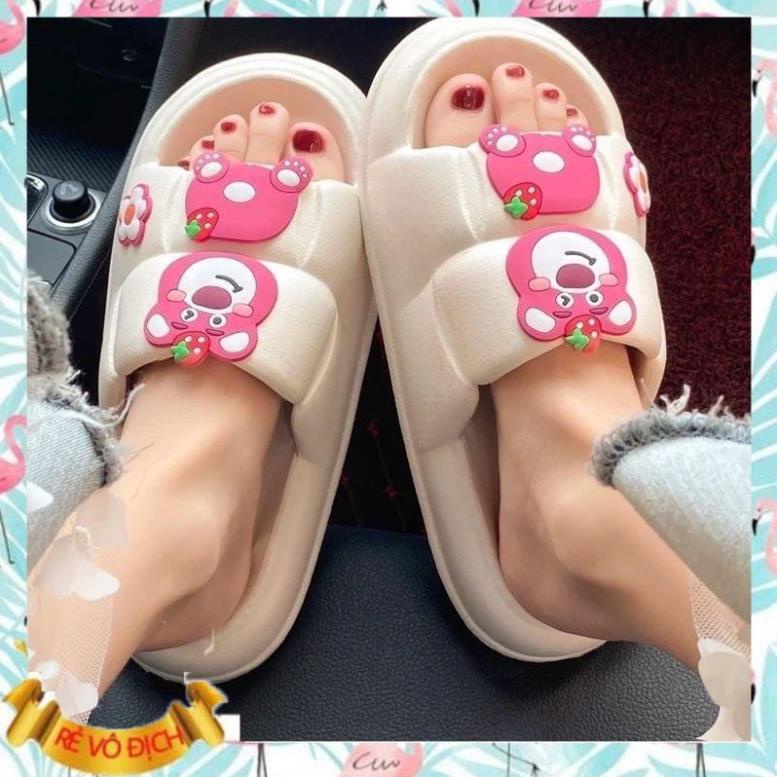 Dép bánh mì độn đế phao gấu dâu dis.neyy siêu xinh cực xinh