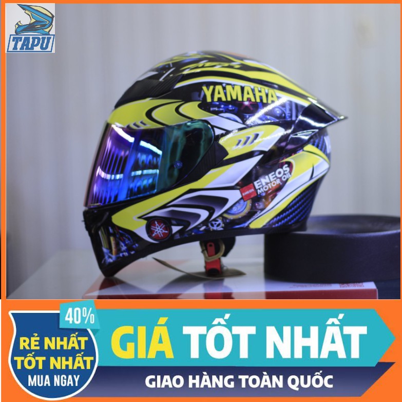 [FREESHIP] MŨ BẢO HIỂM FULLFACE ROC 1 KÍNH - ROYAL M138B LÊN TEM YAMAHA VÀNG