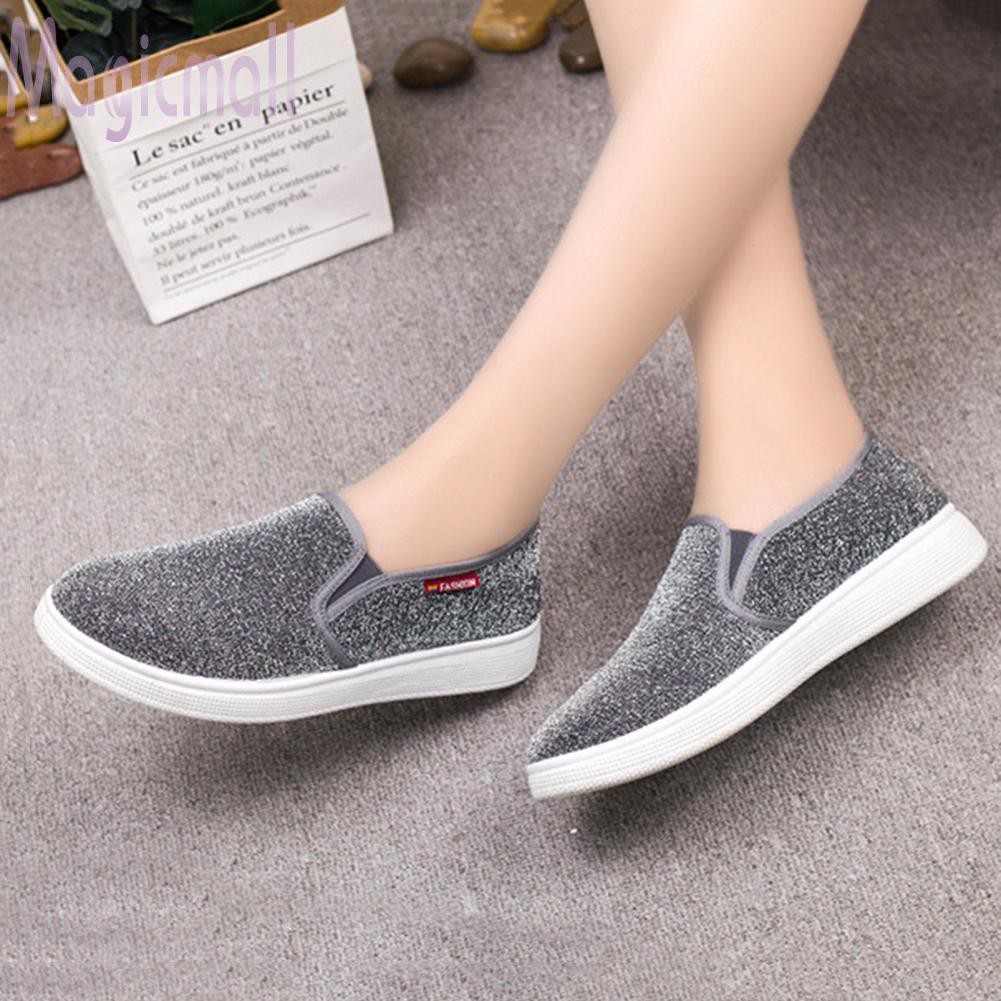 Giày lười phối kim sa lấp lánh theo phong cách hàn quốc dành cho nữ